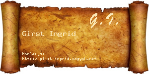 Girst Ingrid névjegykártya
